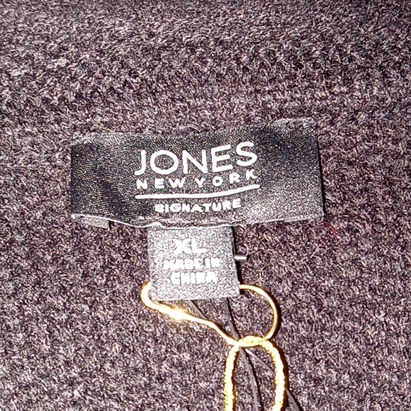 Jones New York Signature sweater in women's XL black acrylic w/ kangaroo pouch - Picture 9 of 13